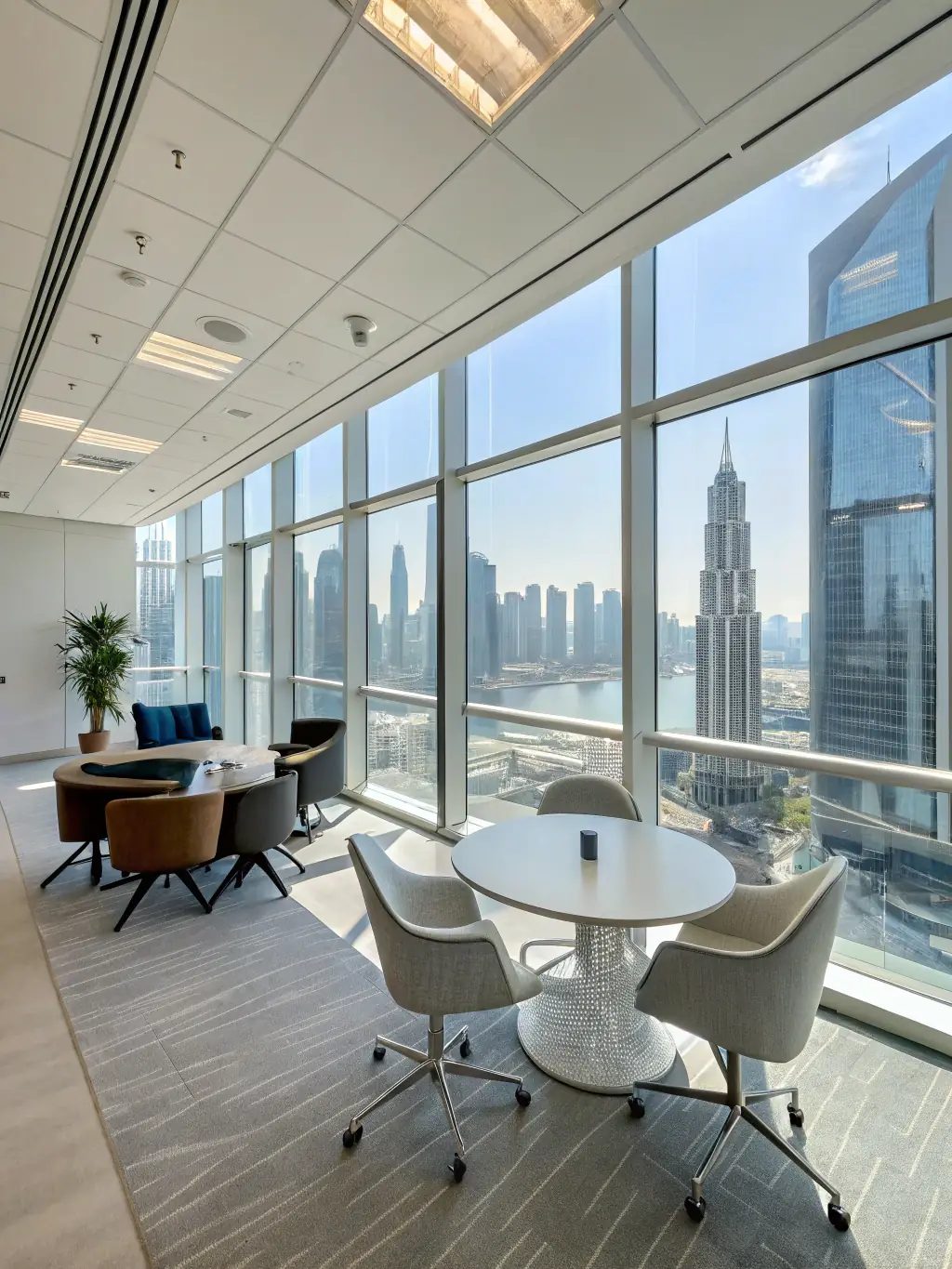 A contemporary office space in Business Bay, showcasing its strategic location and modern amenities, appealing to investors seeking commercial properties.