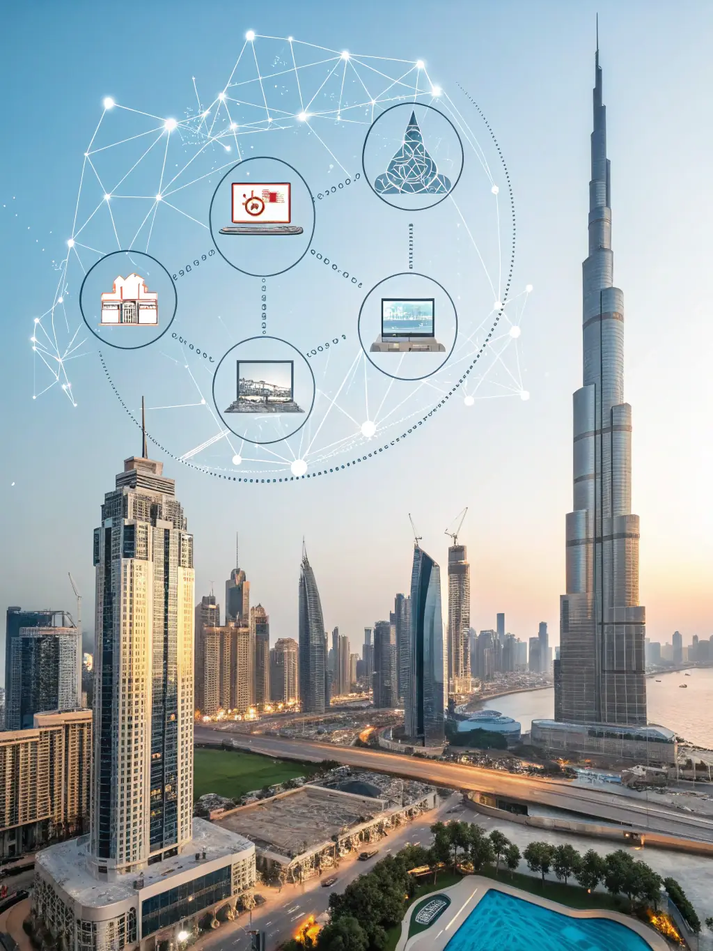 A diverse portfolio of luxury properties in Dubai, including apartments, villas, and commercial spaces, demonstrating comprehensive portfolio management.